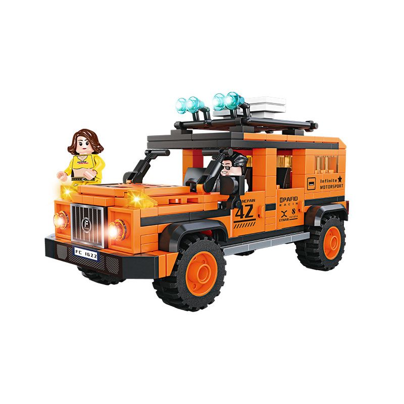 FORANGE FC1622 1622 non Lego XE LÔI MÀU CAM bộ đồ chơi xếp lắp ráp ghép mô hình Racers RACING CLUB Đua Tốc Độ 343 khối