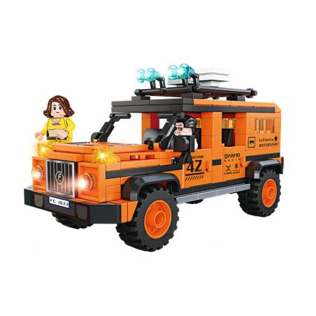 FORANGE FC1622 1622 non  XE LÔI MÀU CAM bộ đồ chơi xếp lắp ráp ghép mô hình Racers RACING CLUB Đua Tốc Độ 343 khối