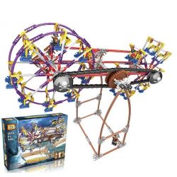 LOZ 2015 Xếp hình kiểu Nanoblock LOZ ELECTRIC AMUSEMENT PARK Electric Amusement Park Fantastic Ferris Wheel đu Quay 2 Bánh Xe Siêu Tốc động Cơ Pin 599 khối có động cơ pin