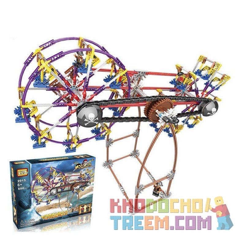 LOZ 2015 Xếp hình kiểu Nanoblock LOZ ELECTRIC AMUSEMENT PARK Electric Amusement Park Fantastic Ferris Wheel đu Quay 2 Bánh Xe Siêu Tốc động Cơ Pin 599 khối có động cơ pin