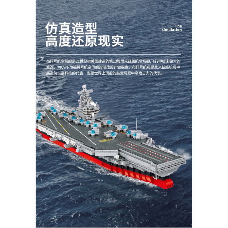PanlosBrick 637009 Panlos Brick 637009 non  BUSH NIMIT VỊ TRÍ HẠT NHÂN bộ đồ chơi xếp lắp ráp ghép mô hình Military Army NIMITZ-CLASS AIRCRAFT CARRIER Quân Sự Bộ Đội 1988 khối