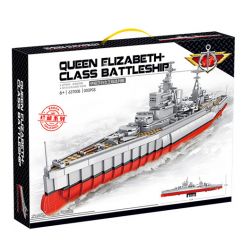 PanlosBrick 637008 Panlos Brick 637008 non  ELIZABETH NỮ HOÀNG GIÁ bộ đồ chơi xếp lắp ráp ghép mô hình Military Army QIEEN ELIZABETH-CLASS BATTLESHIP Quân Sự Bộ Đội 1556 khối