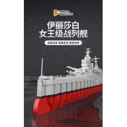 PanlosBrick 637008 Panlos Brick 637008 non  ELIZABETH NỮ HOÀNG GIÁ bộ đồ chơi xếp lắp ráp ghép mô hình Military Army QIEEN ELIZABETH-CLASS BATTLESHIP Quân Sự Bộ Đội 1556 khối