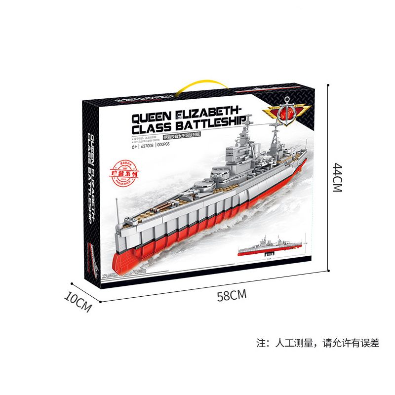 PanlosBrick 637008 Panlos Brick 637008 non  ELIZABETH NỮ HOÀNG GIÁ bộ đồ chơi xếp lắp ráp ghép mô hình Military Army QIEEN ELIZABETH-CLASS BATTLESHIP Quân Sự Bộ Đội 1556 khối