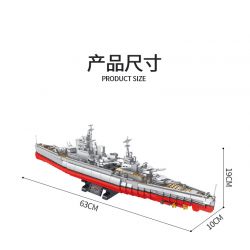 PanlosBrick 637008 Panlos Brick 637008 non  ELIZABETH NỮ HOÀNG GIÁ bộ đồ chơi xếp lắp ráp ghép mô hình Military Army QIEEN ELIZABETH-CLASS BATTLESHIP Quân Sự Bộ Đội 1556 khối