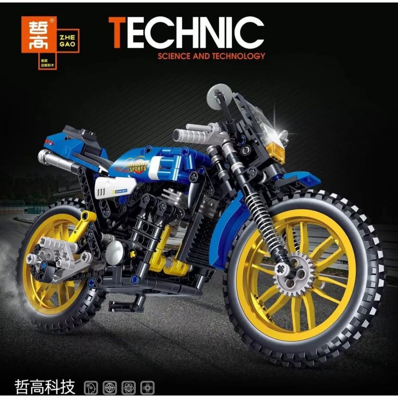 ZHEGAO QL0484 0484 non  XE MÁY FUDA bộ đồ chơi xếp lắp ráp ghép mô hình  COMPETITIVE MOTORCTCLE Kỹ Thuật Công Nghệ Cao Mô Hình Phương Tiện 426 khối