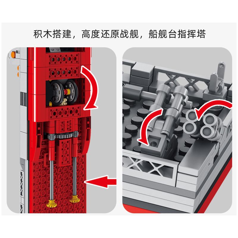 PanlosBrick 637007 Panlos Brick 637007 non  TÀU TUẦN DƯƠNG TÊN LỬA TIKINDRO CỘNG VỚI bộ đồ chơi xếp lắp ráp ghép mô hình Military Army TICONDEROGA-CLASS CRUISER Quân Sự Bộ Đội 1513 khối