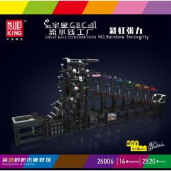 MouldKing 26006 Mould King 26006 REBRICKABLE MOC-43565 43565 MOC43565 non  NHÀ MÁY SẢN XUẤT DÂY CHUYỀN GBC RAINBOW TENSION bộ đồ chơi xếp lắp ráp ghép mô hình GREAT BALL CONTRAPTION RAINBOW TENSEGRITY 2520 khối