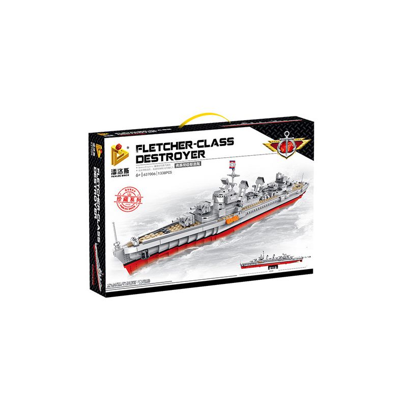 PanlosBrick 637006 Panlos Brick 637006 non  FLETCHER KẺ HỦY DIỆT. bộ đồ chơi xếp lắp ráp ghép mô hình Military Army FLETCHER-CLASS DESTROYER Quân Sự Bộ Đội 1331 khối