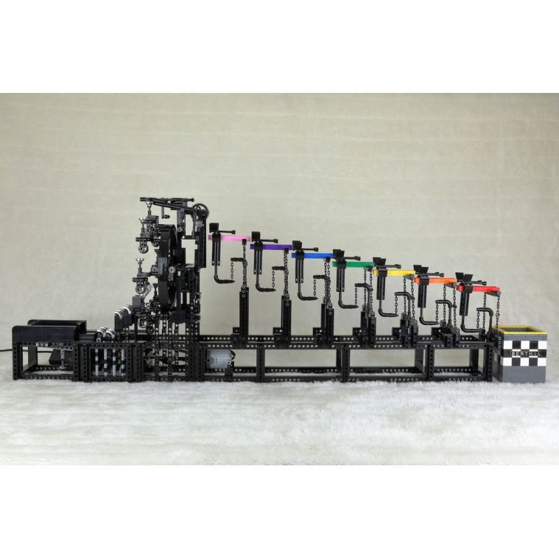 MouldKing 26006 Mould King 26006 REBRICKABLE MOC-43565 43565 MOC43565 non  NHÀ MÁY SẢN XUẤT DÂY CHUYỀN GBC RAINBOW TENSION bộ đồ chơi xếp lắp ráp ghép mô hình GREAT BALL CONTRAPTION RAINBOW TENSEGRITY 2520 khối