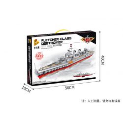 PanlosBrick 637006 Panlos Brick 637006 non  FLETCHER KẺ HỦY DIỆT. bộ đồ chơi xếp lắp ráp ghép mô hình Military Army FLETCHER-CLASS DESTROYER Quân Sự Bộ Đội 1331 khối