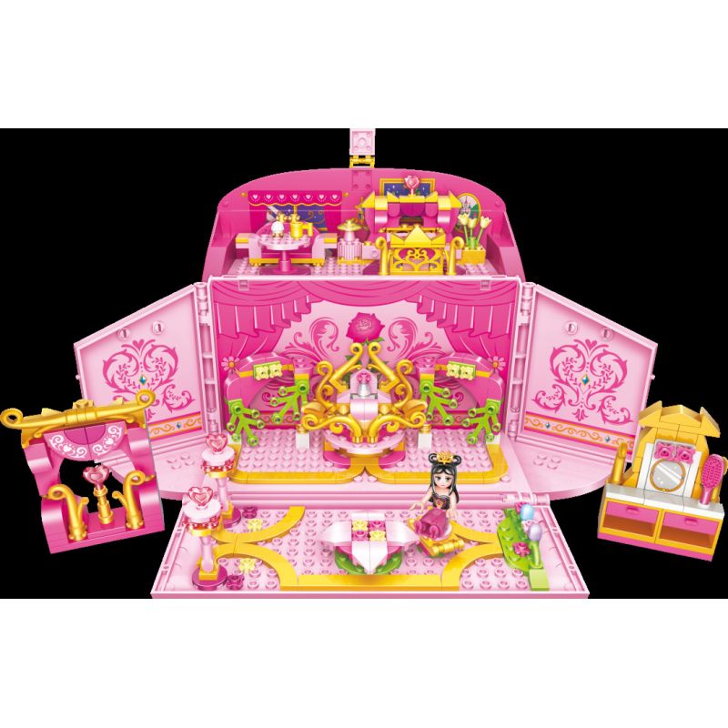 GUDI 9040 non  TÚI LÂU ĐÀI BUD bộ đồ chơi xếp lắp ráp ghép mô hình Yeloli 389 khối