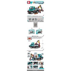 SEMBO 720900 non  JCM UNIMOG U400 bộ đồ chơi xếp lắp ráp ghép mô hình 910 khối