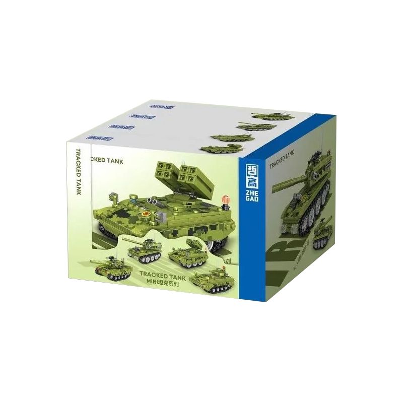 ZHEGAO QL2132 2132 non Lego XE TĂNG NHỎ bộ đồ chơi xếp lắp ráp ghép mô hình Military Army TRACKED TANK Quân Sự Bộ Đội 1104 khối