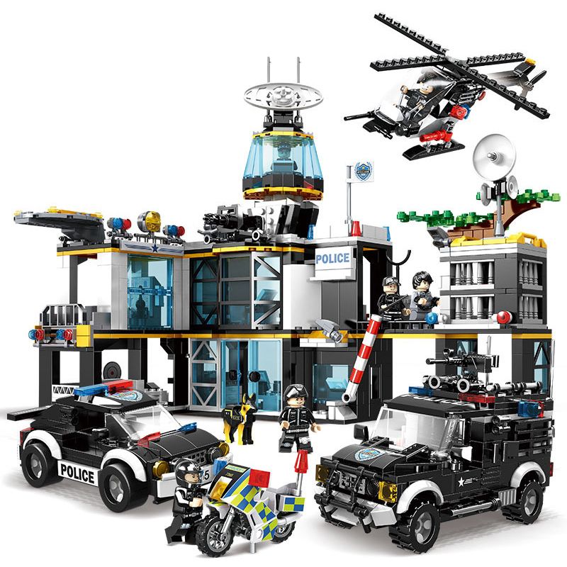 WOMA C0555 0555 non Lego TRỤ SỞ SWAT bộ đồ chơi xếp lắp ráp ghép mô hình City SWAT CORPS Thành Phố 1357 khối