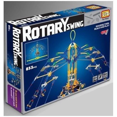 LOZ 2027 P0003 0003 Xếp hình kiểu Nanoblock LOZ ELECTRIC AMUSEMENT PARK Electric Amusement Park Rotary Giant Stride Swing đu Quay Dây Văng 8 Ghế động Cơ Pin 853 khối có động cơ pin