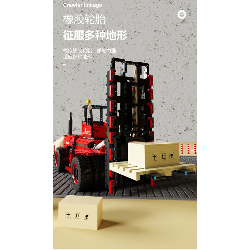 HAPPY BUILD SHINEYU XINYU YC22012 22012 YC-22012 REBRICKABLE MOC-63441 63441 MOC63441 non  XE NÂNG HẠNG NẶNG SÁU BÁNH CITY "MOVERS" 1:10 tỷ lệ 1:10 bộ đồ chơi xếp lắp ráp ghép mô hình  CITY BUILDER HEAVY DUTY FORKLIFT Kỹ Thuật Công Nghệ Cao Mô Hình Phương Tiện 2015 khối