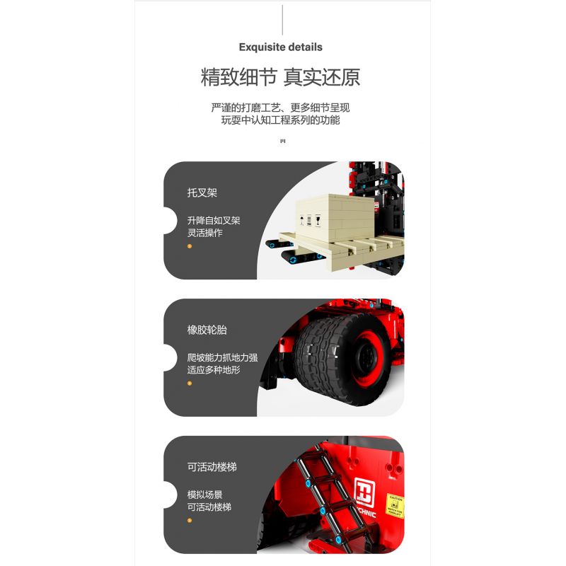 HAPPY BUILD SHINEYU XINYU YC22012 22012 YC-22012 REBRICKABLE MOC-63441 63441 MOC63441 non  XE NÂNG HẠNG NẶNG SÁU BÁNH CITY "MOVERS" 1:10 tỷ lệ 1:10 bộ đồ chơi xếp lắp ráp ghép mô hình  CITY BUILDER HEAVY DUTY FORKLIFT Kỹ Thuật Công Nghệ Cao Mô Hình Phương Tiện 2015 khối