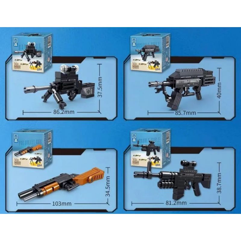 ZHEGAO QL1284 1284 non  SÚNG TRƯỜNG TẤN CÔNG M4 bộ đồ chơi xếp lắp ráp ghép mô hình Gun WEAPONS