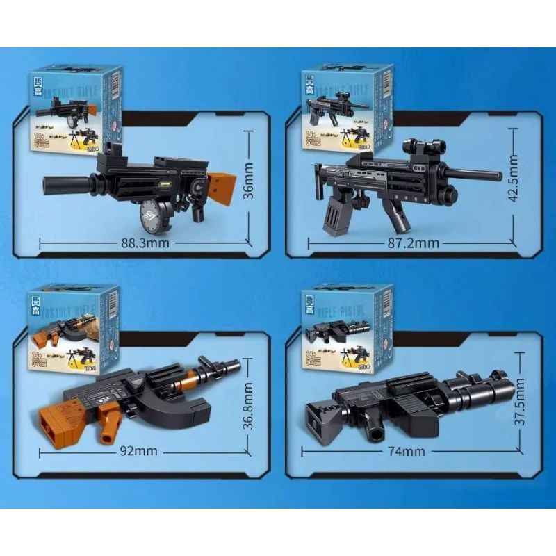 ZHEGAO QL1284 1284 non  SÚNG TRƯỜNG TẤN CÔNG M4 bộ đồ chơi xếp lắp ráp ghép mô hình Gun WEAPONS