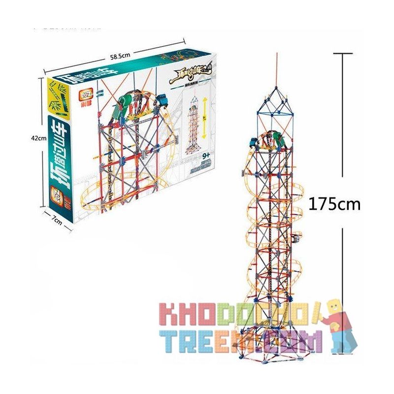 LOZ 2028 C0002 0002 Xếp hình kiểu Nanoblock LOZ ELECTRIC AMUSEMENT PARK Electric Amusement Park Roller Coaster Tàu Lượn Siêu Tốc động Cơ Pin 785 khối có động cơ pin