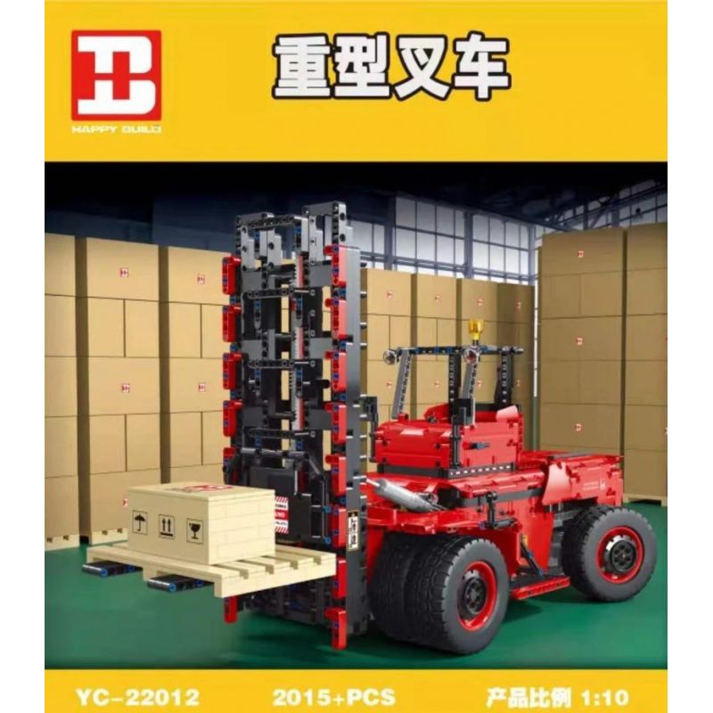 HAPPY BUILD SHINEYU XINYU YC22012 22012 YC-22012 REBRICKABLE MOC-63441 63441 MOC63441 non  XE NÂNG HẠNG NẶNG SÁU BÁNH CITY "MOVERS" 1:10 tỷ lệ 1:10 bộ đồ chơi xếp lắp ráp ghép mô hình  CITY BUILDER HEAVY DUTY FORKLIFT Kỹ Thuật Công Nghệ Cao Mô Hình Phương Tiện 2015 khối