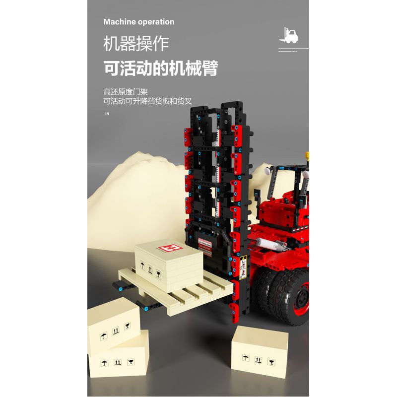 HAPPY BUILD SHINEYU XINYU YC22012 22012 YC-22012 REBRICKABLE MOC-63441 63441 MOC63441 non  XE NÂNG HẠNG NẶNG SÁU BÁNH CITY "MOVERS" 1:10 tỷ lệ 1:10 bộ đồ chơi xếp lắp ráp ghép mô hình  CITY BUILDER HEAVY DUTY FORKLIFT Kỹ Thuật Công Nghệ Cao Mô Hình Phương Tiện 2015 khối