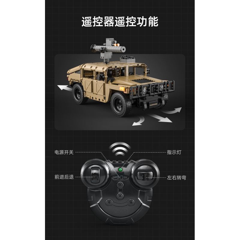 CADA DOUBLEE C51202 51202 non  XE ĐỊA HÌNH HUMMER H1 1:14 tỷ lệ 1:14 bộ đồ chơi xếp lắp ráp ghép mô hình  HUMVEE Kỹ Thuật Công Nghệ Cao Mô Hình Phương Tiện 628 khối