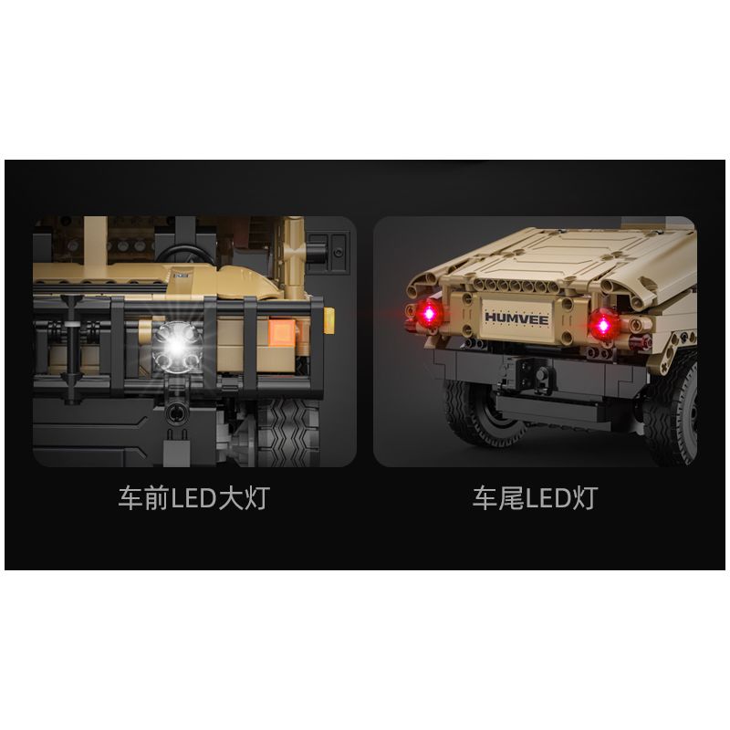 CADA DOUBLEE C51202 51202 non  XE ĐỊA HÌNH HUMMER H1 1:14 tỷ lệ 1:14 bộ đồ chơi xếp lắp ráp ghép mô hình  HUMVEE Kỹ Thuật Công Nghệ Cao Mô Hình Phương Tiện 628 khối