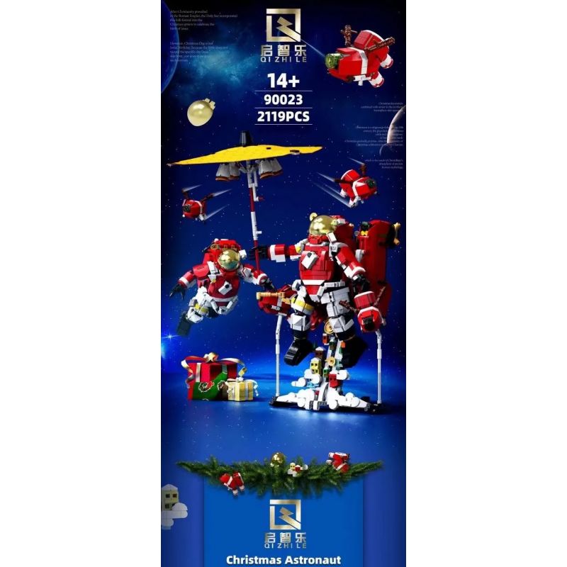 QIZHILE 90023 non  PHI HÀNH GIA GIÁNG SINH bộ đồ chơi xếp lắp ráp ghép mô hình Creator Expert CHRISTMAS ASTRONAUT Chuyên Gia Sáng Tạo 2119 khối