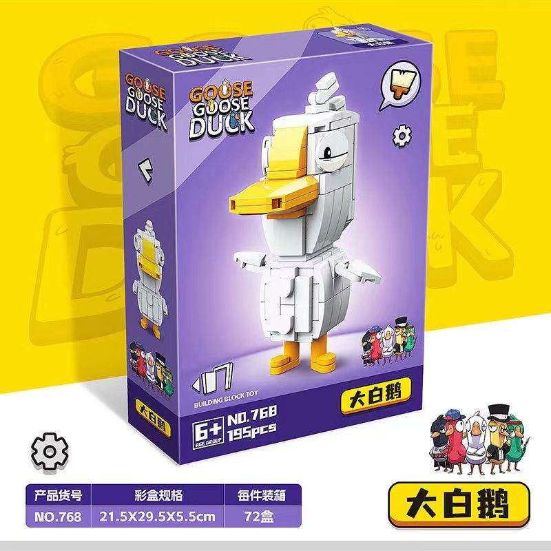 RENZAIMA 768 non  NGỖNG TRẮNG LỚN bộ đồ chơi xếp lắp ráp ghép mô hình GOOSE DUCK 195 khối