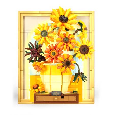 WEKKI 506302 non  BẢO TÀNG NGHỆ THUẬT HOA HƯỚNG DƯƠNG bộ đồ chơi xếp lắp ráp ghép mô hình Art THE SUNFLOWER 1166 khối