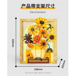 WEKKI 506302 non  BẢO TÀNG NGHỆ THUẬT HOA HƯỚNG DƯƠNG bộ đồ chơi xếp lắp ráp ghép mô hình Art THE SUNFLOWER 1166 khối