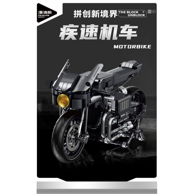 PanlosBrick 672009 Panlos Brick 672009 non  XE ĐẠP DƠI bộ đồ chơi xếp lắp ráp ghép mô hình MOTORBIKE 1080 khối