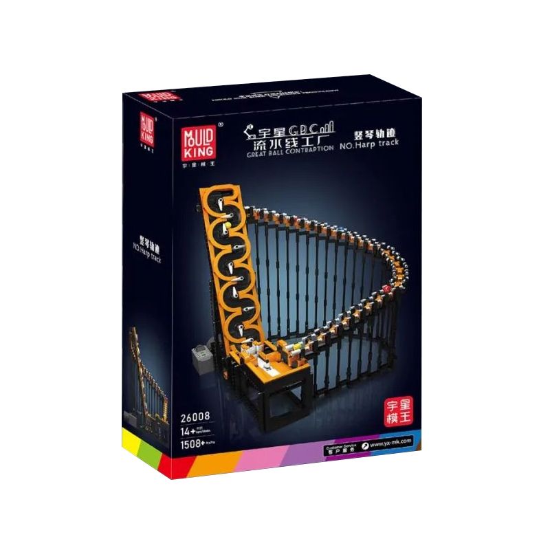 MouldKing 26008 Mould King 26008 REBRICKABLE MOC-54890 54890 MOC54890 non  ĐƯỜNG ĐÀN HẠC bộ đồ chơi xếp lắp ráp ghép mô hình GREAT BALL CONTRAPTION HARP TRACK 1508 khối