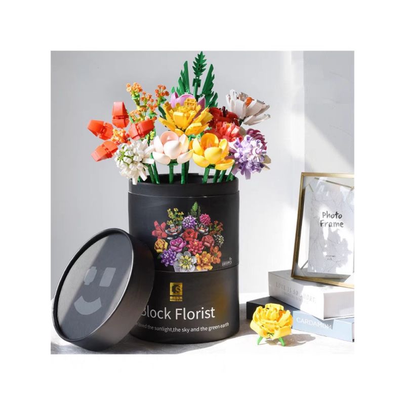 SEMBO 601233A non  ƯU ĐÃI ĐẶC BIỆT CỦA BOUQUET SAM bộ đồ chơi xếp lắp ráp ghép mô hình Flowers BLOCK FLORIST Hoa 1807 khối