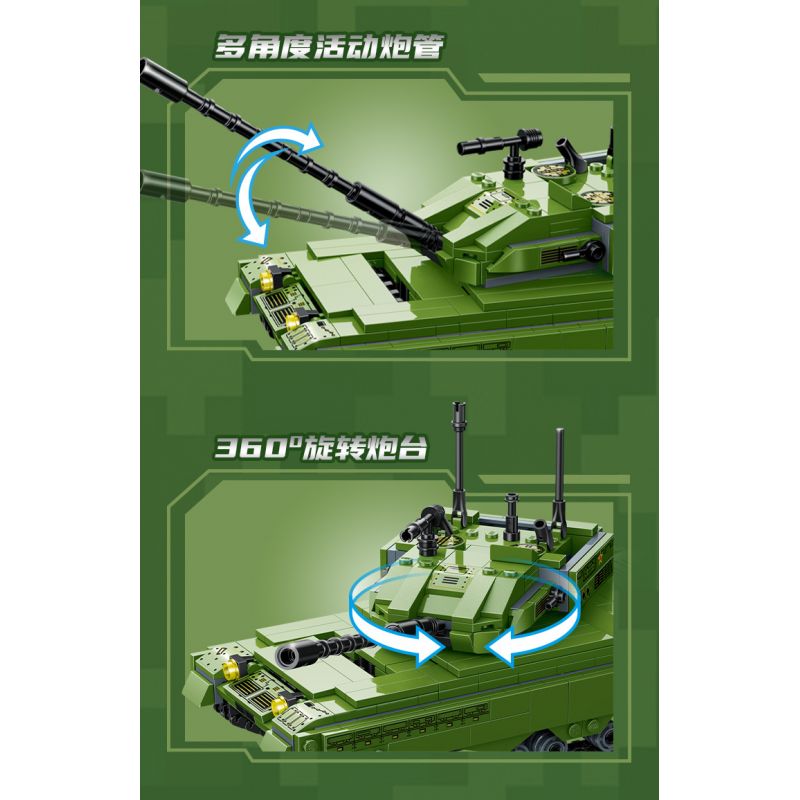 GUDI 20401 non  VŨ KHÍ QUÂN SỰ HẠNG NẶNG XE TĂNG CHIẾN ĐẤU CHỦ LỰC TYPE 99 4 TỔ HỢP bộ đồ chơi xếp lắp ráp ghép mô hình Military Army Quân Sự Bộ Đội 925 khối