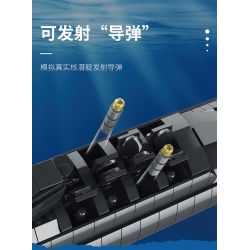 REOBRIX 800 non  TÀU NGẦM HẠT NHÂN CHIẾN LƯỢC TYPE 094 bộ đồ chơi xếp lắp ráp ghép mô hình Military Army NUCLEAR SUBMARINE Quân Sự Bộ Đội 1498 khối
