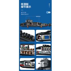 REOBRIX 800 non  TÀU NGẦM HẠT NHÂN CHIẾN LƯỢC TYPE 094 bộ đồ chơi xếp lắp ráp ghép mô hình Military Army NUCLEAR SUBMARINE Quân Sự Bộ Đội 1498 khối