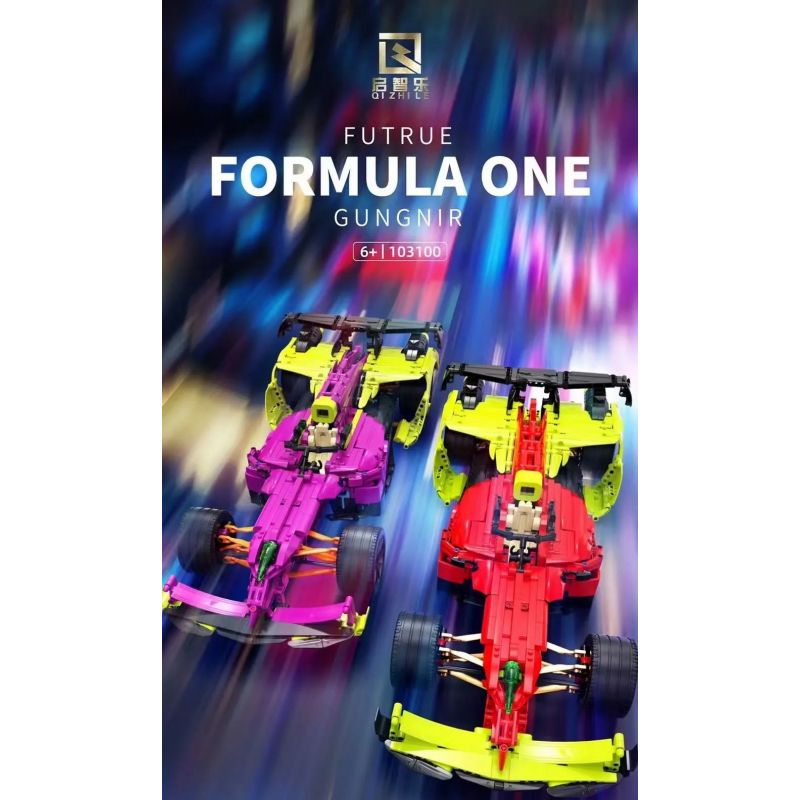 QIZHILE 103100 non  XE CÔNG THỨC 1 tỷ lệ 1:8 bộ đồ chơi xếp lắp ráp ghép mô hình  FUTRUE FORMULA 1 - GUNGNIR Kỹ Thuật Công Nghệ Cao Mô Hình Phương Tiện