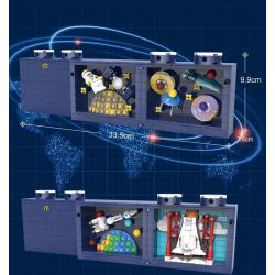 YICHAO 1213 non  TRẠM KHÔNG GIAN bộ đồ chơi xếp lắp ráp ghép mô hình SPACE STATION 565 khối