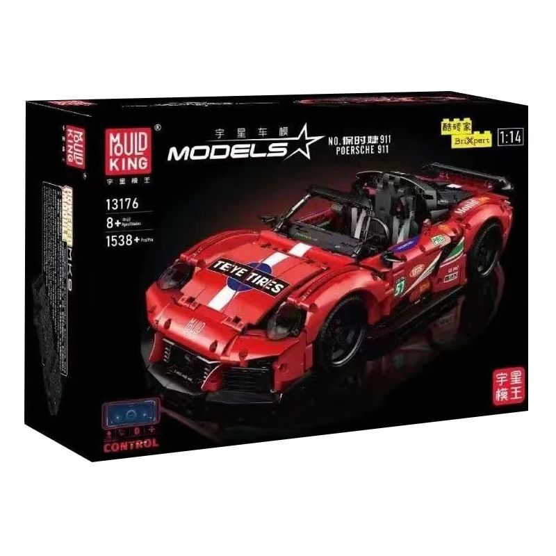 MouldKing 13176 Mould King 13176 non  PORSCHE 911 tỷ lệ 1:14 bộ đồ chơi xếp lắp ráp ghép mô hình  Kỹ Thuật Công Nghệ Cao Mô Hình Phương Tiện 1538 khối