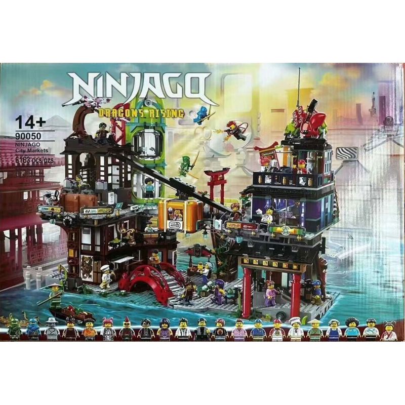 NOT Lego NINJAGO CITY MARKETS 71799 90050 70099 xếp lắp ráp ghép mô hình CHỢ THÀNH PHỐ NINJAGO The Lego Ninjago Movie Ninja Lốc Xoáy 6163 khối