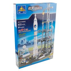 Kazi KY83001 83001 non  BỆ PHÓNG TÊN LỬA LONG MARCH 2F bộ đồ chơi xếp lắp ráp ghép mô hình Space Thám Hiểm Không Gian 822 khối