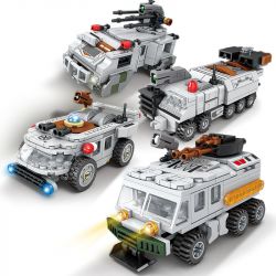 Kazi KY6623 6623 non  XE VŨ TRANG TRUYỀN NĂNG LƯỢNG TRÊN MỌI ĐỊA HÌNH 4 KẾT HỢP bộ đồ chơi xếp lắp ráp ghép mô hình The Third Universe Vũ Trụ Thứ 3 719 khối