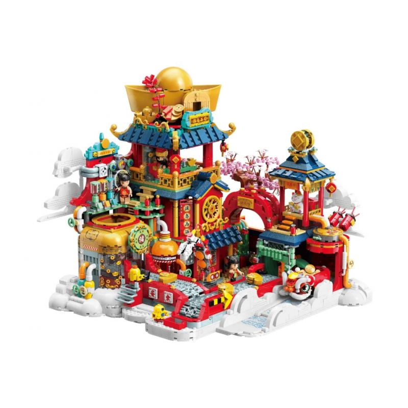 KEEPPLEY K19903 19903 non  HỘI THẢO FUYUN. bộ đồ chơi xếp lắp ráp ghép mô hình Chinese Traditional Festivals Lễ Hội Cổ Truyền 3700 khối