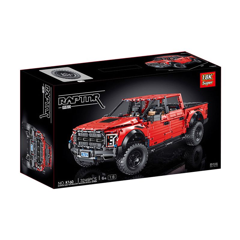 SUPER 18K K160 TA GAOLE T5014 5014 T5014A 5014A non  FORD RAPTOR F-150 8 tỷ lệ 1:8 bộ đồ chơi xếp lắp ráp ghép mô hình FORD F-150 RAPTOR 3249 khối