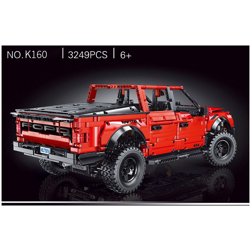 SUPER 18K K160 TA GAOLE T5014 5014 T5014A 5014A non  FORD RAPTOR F-150 8 tỷ lệ 1:8 bộ đồ chơi xếp lắp ráp ghép mô hình FORD F-150 RAPTOR 3249 khối