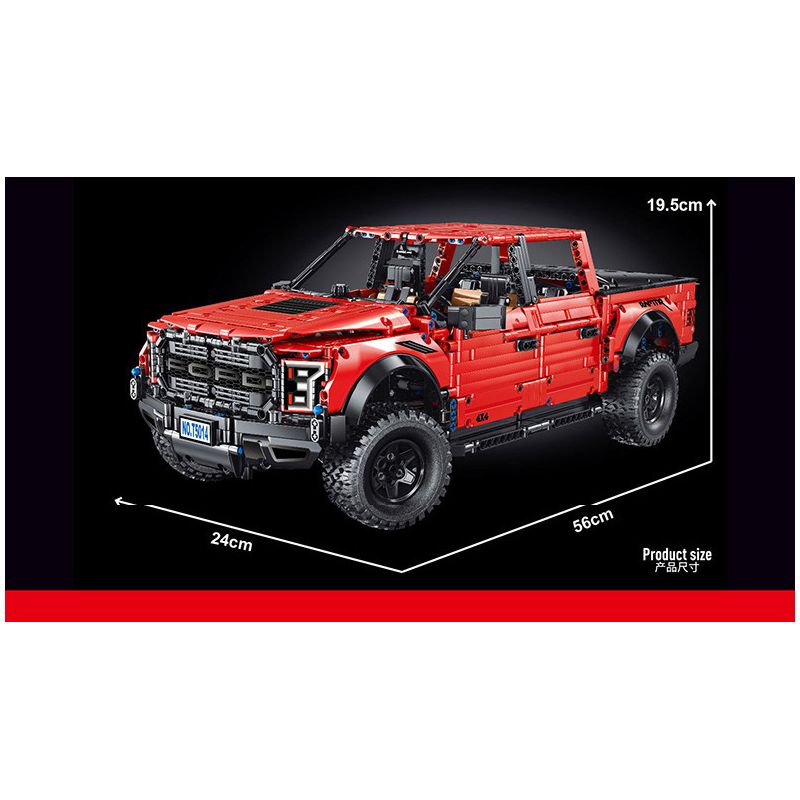 SUPER 18K K160 TA GAOLE T5014 5014 T5014A 5014A non  FORD RAPTOR F-150 8 tỷ lệ 1:8 bộ đồ chơi xếp lắp ráp ghép mô hình FORD F-150 RAPTOR 3249 khối