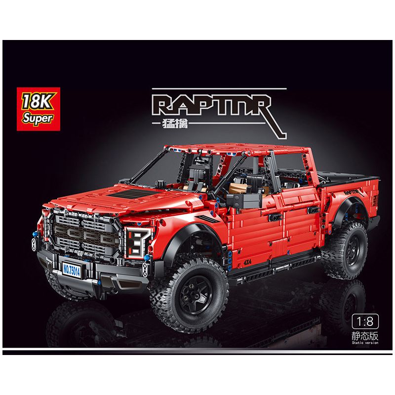 SUPER 18K K160 TA GAOLE T5014 5014 T5014A 5014A non  FORD RAPTOR F-150 8 tỷ lệ 1:8 bộ đồ chơi xếp lắp ráp ghép mô hình FORD F-150 RAPTOR 3249 khối